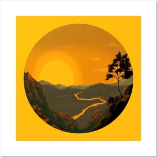 Sunset in the Mountains Posters and Art